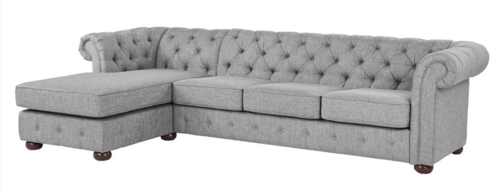 Ecksofa Beige Wohnlandschaft Couch Eckgarnitur Polster Chesterfield Möbel Design