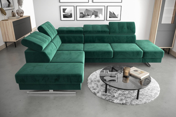 Luxus Möbel Ecksofa L Form Couch Design Polsterung Textil Sofas Holz Garnitur