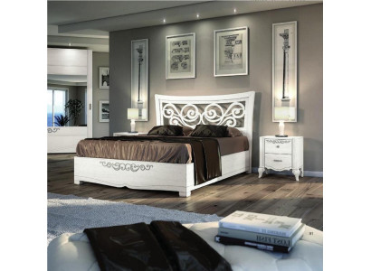 Doppelbett Bett Luxus Betten Holz Bettgestelle Bettrahmen Weiß Design Modern Neu