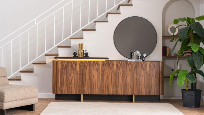 Esszimmer Garnitur Essgruppe Esstisch Stühle Holz 8tlg Braun Anrichte
