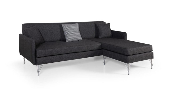 Schwarzes Designer Sofa Luxuriöses Polster L-Form Sofa Robuste Eckcouch