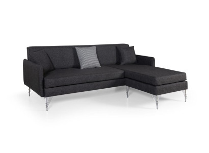 Schwarzes Designer Sofa Luxuriöses Polster L-Form Sofa Robuste Eckcouch