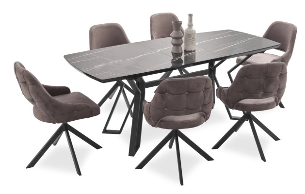 Moderne Design Braun 6x Stühle Ohne Armlehne Esszimmer Luxus Möbel