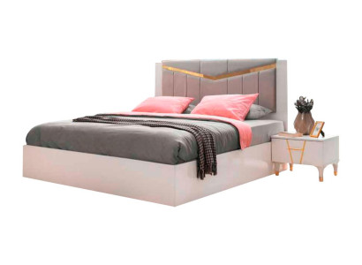 Schlafzimmer Bett Doppelbett Weiß Einafarbig Modern Design Rechteckig