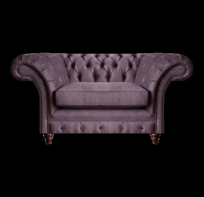 Chesterfield Lila Lehnsessel Wohnzimmer Textil Einsitzer Edler 1-Sitzer