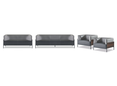 Komplett Optimal Ledersofas 4tlg Komfortabler Stizmöbel Schwarz Farbe