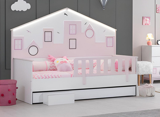 Kinderzimmer Möbel Kinderbett Rosa Kleiderschrank Kommode Jugendzimmer Holz