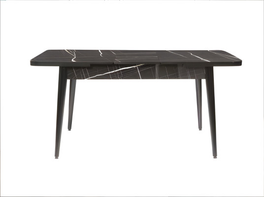 Designer Schwarzer Esstisch Luxuriöse Esszimmer Möbel Ausziehbare Platte