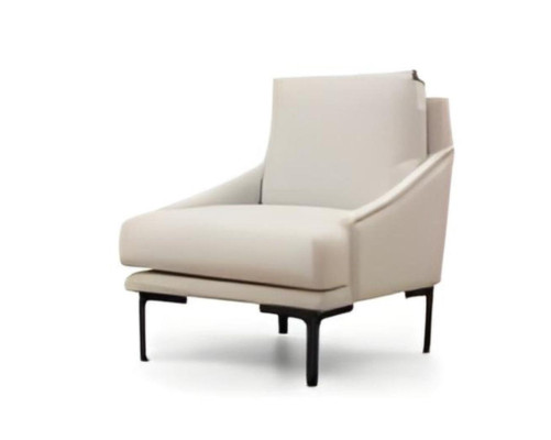 Sessel Weiß Einfarbig Modern Design Stil Wohnzimmer Arbeitszimmer Textil