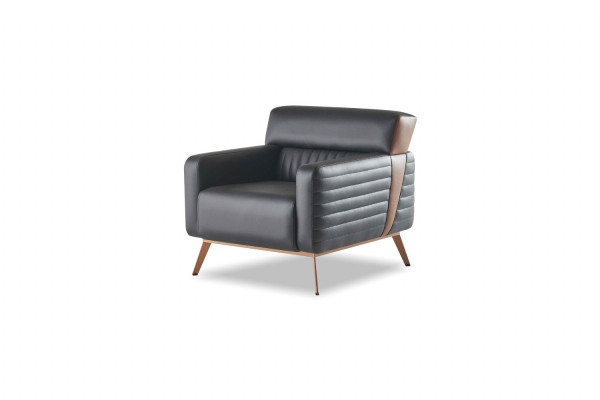 Sessel Arbeitszimmer 1-Sitzer Schwarz Einfarbig Modern Design Wohnzimmer