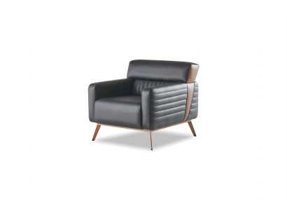 Sessel Arbeitszimmer 1-Sitzer Schwarz Einfarbig Modern Design Wohnzimmer