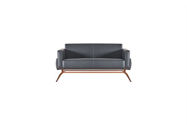 Sofas 4tlg Arbeitszimmer Set 2-Sitzer Sessel Grau Einfarbig Wohnzimmer