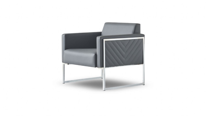 Arbeitszimmer Set 4tlg 2x 2-Sitzer mit 2x Sessel Grau Einfarbig Modern
