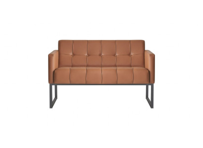 Sofa 2-Sitzer Braun Einfarbig Modern Design Arbeitszimmer Wohnzimmer