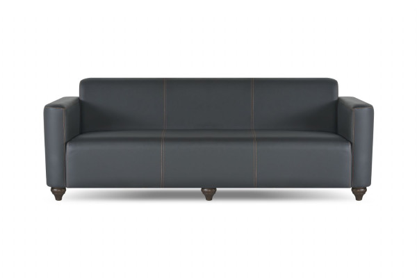 Arbeitszimmer-Set 4tlg 2x 3-SItzer 2x Sessel Schwarz Einfarbig Modern