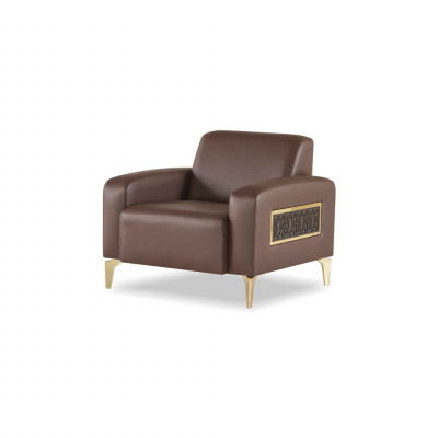 Arbeitszimmer-Set 2tlg Sessel Braun Einfarbig Modern Design Wohnzimmer