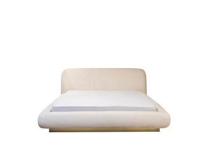 Modernes Weißes Polsterbett Textilbett Doppelbett Luxus Schlafzimmermöbel