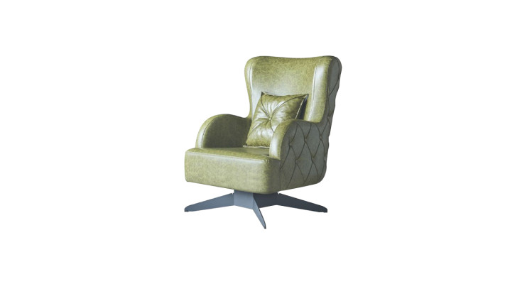 Chesterfield Set Sessel Grün Polster Klassisch Edelstahlfüße Leder Kissen