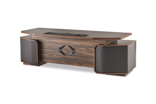 Arbeitszimmer-Set Komplett Sofas Schreibtisch Sideboard Büro Couch Leder