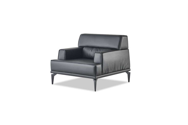 Sofagarnitur Couch Polster Möbel Büroeinrichtung Sitzer Schwarz Sofa-Set 4tlg.