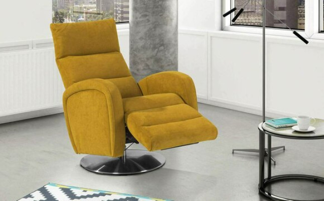 Sessel Lounge Designer Stuhl Polster Sofa 1 Sitzer Relax Drehbar Fernseh Stoff