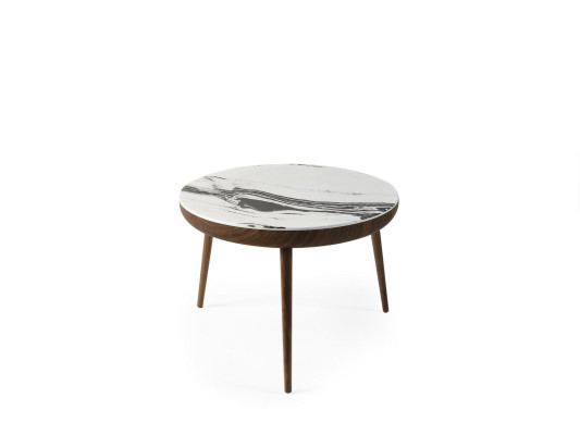 Couchtische Set 2 tlg. Tisch Wohnzimmer Möbel Rund Weiß Holz Design