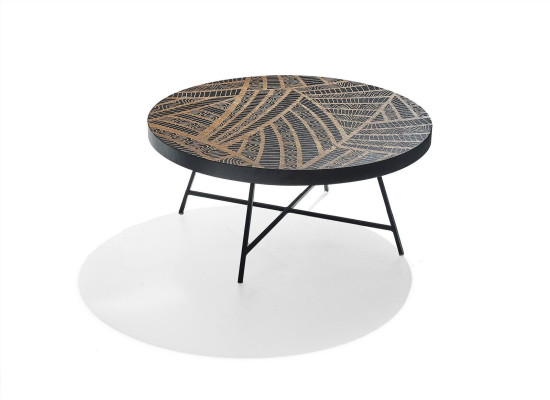 Design Beistell Couchtische Kaffeetisch Rund Tische Schwarz Luxus 2tlg
