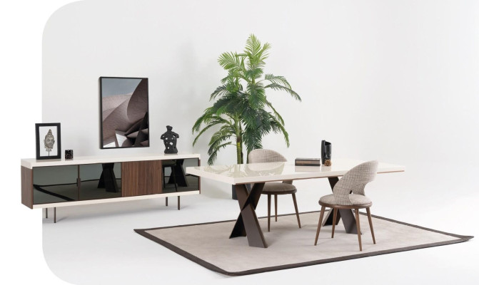 Esszimmer Stühl Holz Textil Luxus Polster Möbel Stil Modern grau