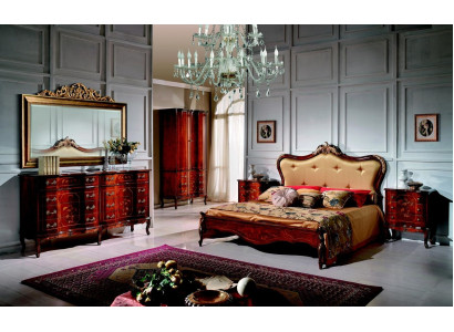 Set 3tlg. Schlafzimmer Garnitur Bett 2x Nachttisch Italienische Barock Möbel Neu