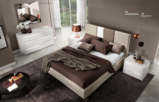 Garnitur Set 6tlg Schlafzimmer Bett Nachttisch Kommode Spiegel Kleiderschrank