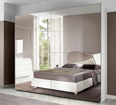 Garnitur Set 6tlg Schlafzimmer Bett Nachttisch Kommode Spiegel Kleiderschrank