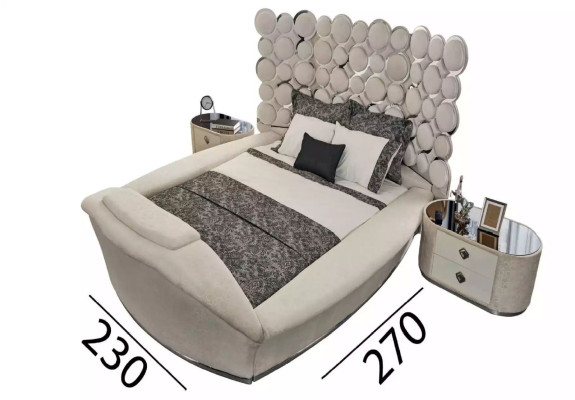 Designerbett Luxus Textilbetten Schlafzimmer Doppelbett 200x200cm Bettrahmen