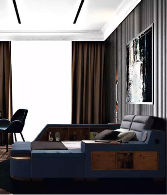 Multifunktion Bett Doppelbetten Modernes Bettgestell Betten 200x200cm Hotel Neu