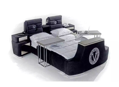 Modernes Doppelbett blau Luxus Doppelbett modernes Design Bettgestell neu