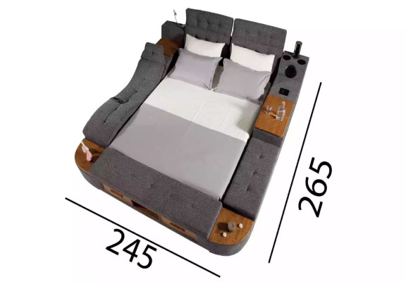 Multifunktion Bett Doppelbetten Modernes Bettgestell Betten 200x200cm Hotel Neu