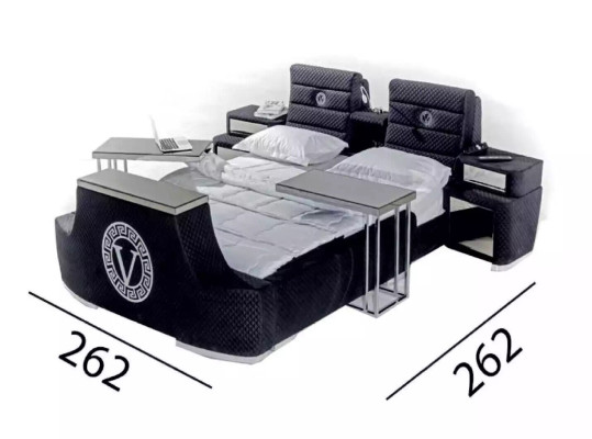 Modernes Doppelbett blau Luxus Doppelbett modernes Design Bettgestell neu