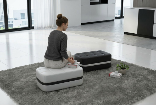 Design Polster Hocker Fußhocker Ottomane Sitz Gepolstert Pufa 