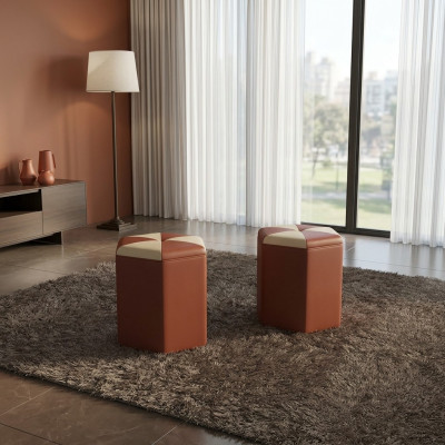 Design Polster Hocker Fußhocker Ottomane Sitz Gepolstert Pufa FT007