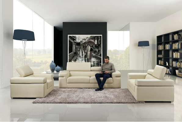 Sofagarnitur Couch 80 20 Polster Leder Sofa Wohnzimmer Sitz 3+2+1 Set