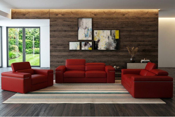 Sofagarnitur Couch Polster Leder Sofa Wohnzimmer Sitz 3+2+1 Set Garnituren