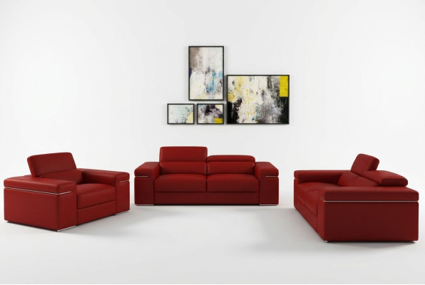 Sofagarnitur Couch Polster Leder Sofa Wohnzimmer Sitz 3+2+1 Set Garnituren
