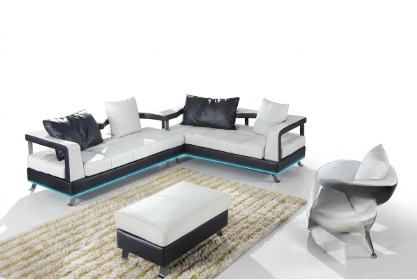 Ledersofa Couch Wohnlandschaft Ecksofa Eck Garnitur Design Modern Sofa Neu