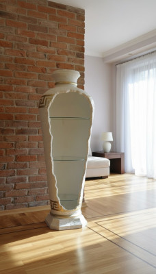 xxl Medusa Antik Stil Vitrine Bar Boden Vase Schrank Vintrinen Säule 153cm Neu