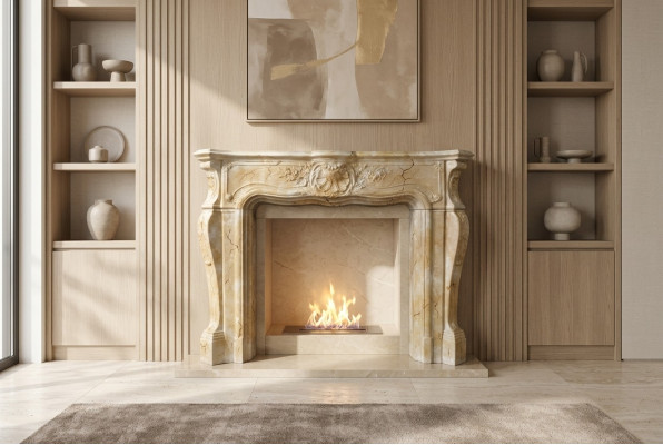 Kamin Ofen Verkleidung Umrandung Marmor Stil Dekoration Barock Klassische Kamine