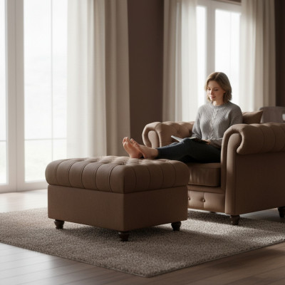 Chesterfield 3+1 Sitzer Polster Sofagarnitur Couch Leder Sofas Wohnzimmer Sofa