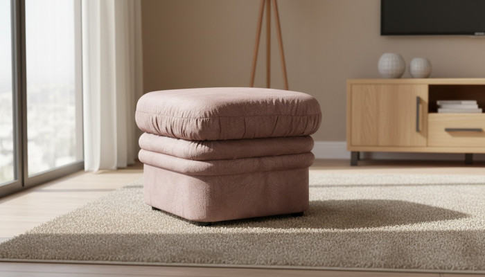 Lounge Hocker XXL Club Fußhocker Ottomane Pufa Stoff Textil Design