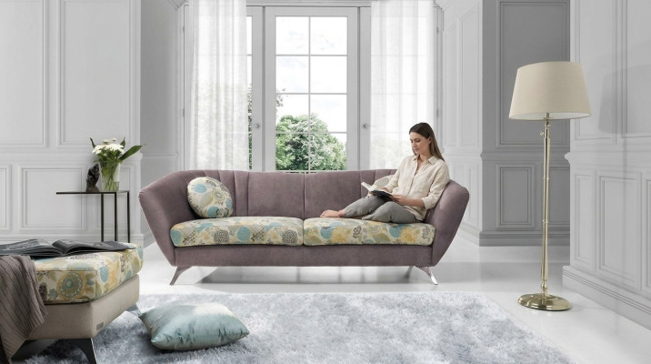 Design 3 Sitzer Relax Club Sofas Lounge Sofa Textil Polster Couch Stoff Couchen