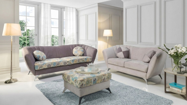 Design Poster Couch Sofagarnitur Sitz 3+2 Sitzer Set Stoff Garnitur Vittoria