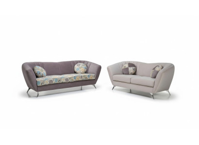 Design Poster Couch Sofagarnitur Sitz 3+2 Sitzer Set Stoff Garnitur Vittoria