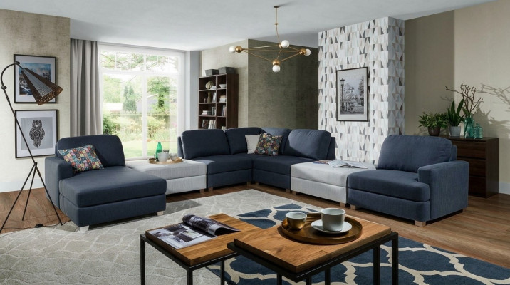 Ecksofa Elemente Sitzplatz Couch Polster Frei Stellbar Sofa Couchen Polster